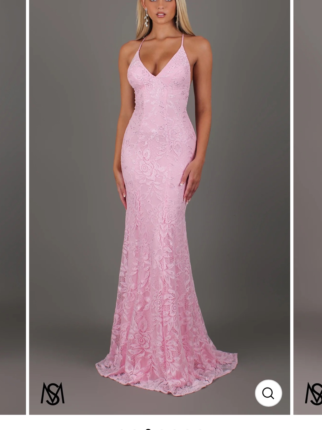Studio Minc Jasmine Pink Lace Mermaid Formal Gown Nwt Size M